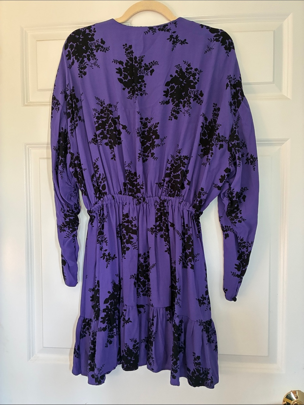 Zara Purple Long Sleeve Floral Tiered Dress - Picture 5 of 5